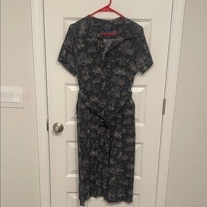 Lauren Black Patterned Midi Dress
